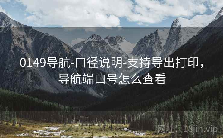 0149导航-口径说明-支持导出打印，导航端口号怎么查看